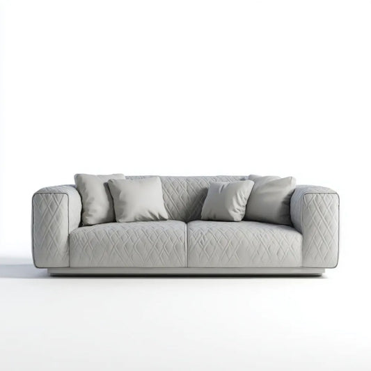 Sofa 3-osobowa jasnoszara z tapicerką poliestrową, 230 × 95 × 85 cm